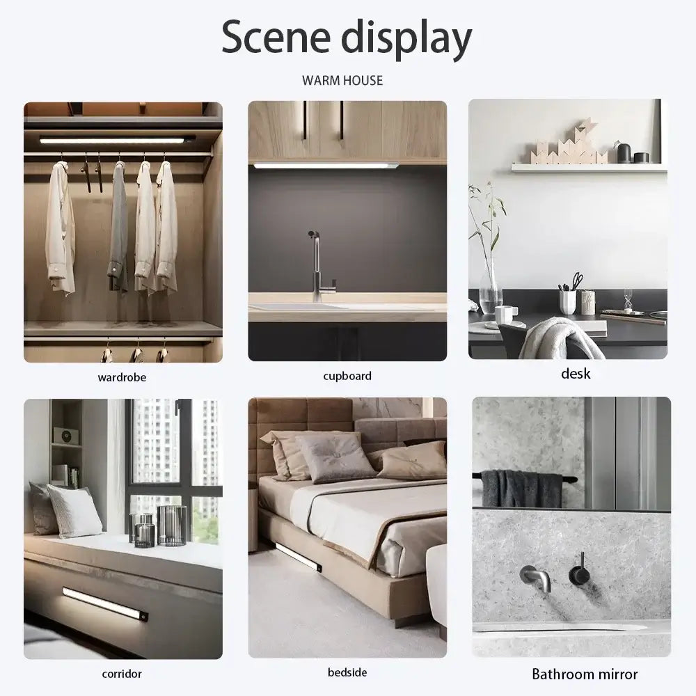 Magnetic LED Under-Cabinet Light – Motion Sensor & USB Rechargeable - Unknown Supply
