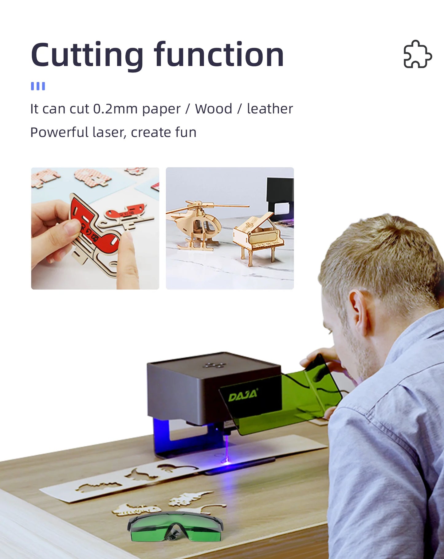 DAJA DJ6 Mini Portable Laser Engraver – 3W Bluetooth CNC for Wood, Leather & Metal by Unknown Supply