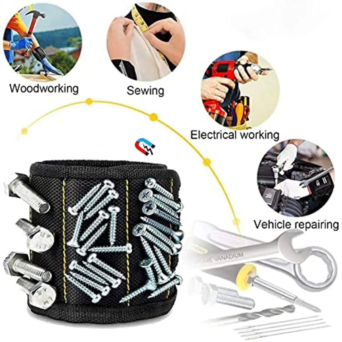 Magnetic Wristband Tool Holder – Holds Screws, Nails & Drill Bits by Unknown Supply