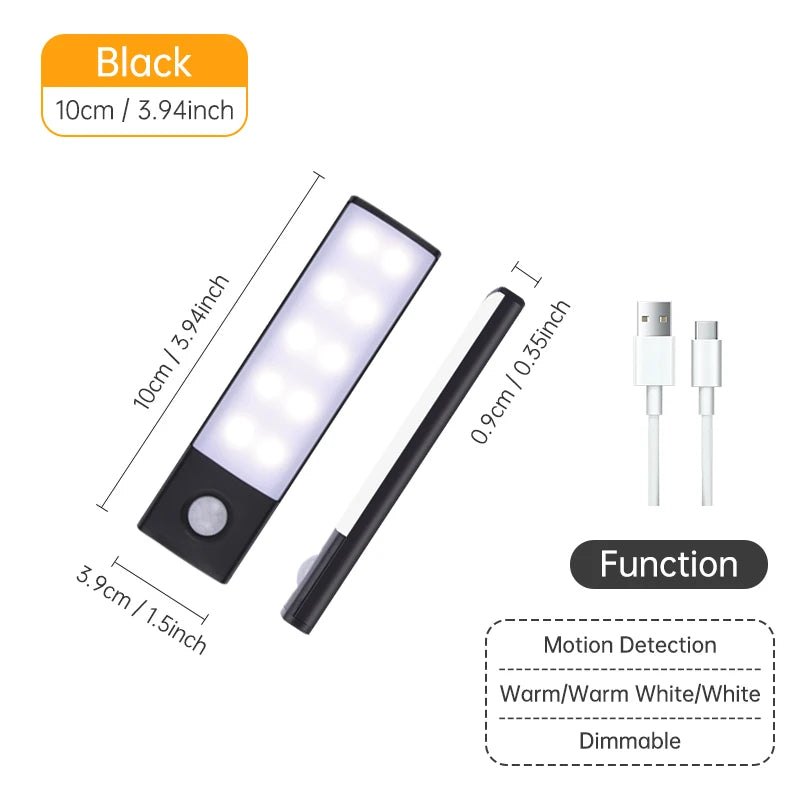 Magnetic LED Under-Cabinet Light – Motion Sensor & USB Rechargeable by Unknown Supply