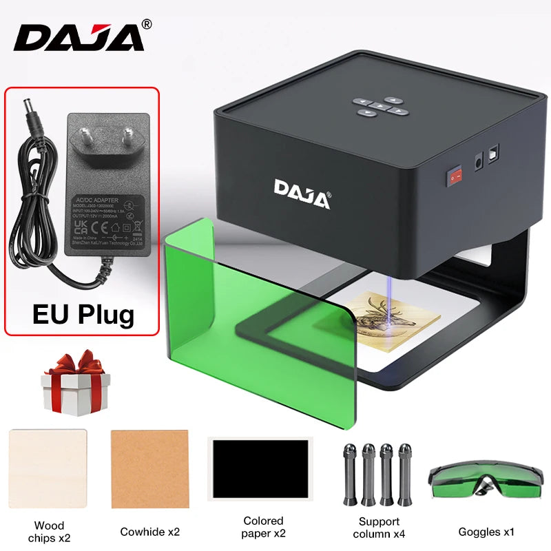 DAJA DJ6 Mini Portable Laser Engraver – 3W Bluetooth CNC for Wood, Leather & Metal by Unknown Supply