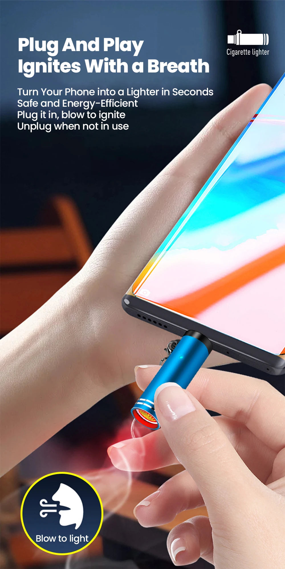 Mini Type-C Lighter – USB-C Electric Lighter for iPhone & Android by Unknown Supply
