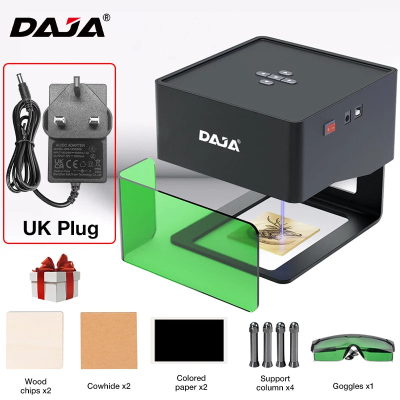 DAJA DJ6 Mini Portable Laser Engraver – 3W Bluetooth CNC for Wood, Leather & Metal by Unknown Supply
