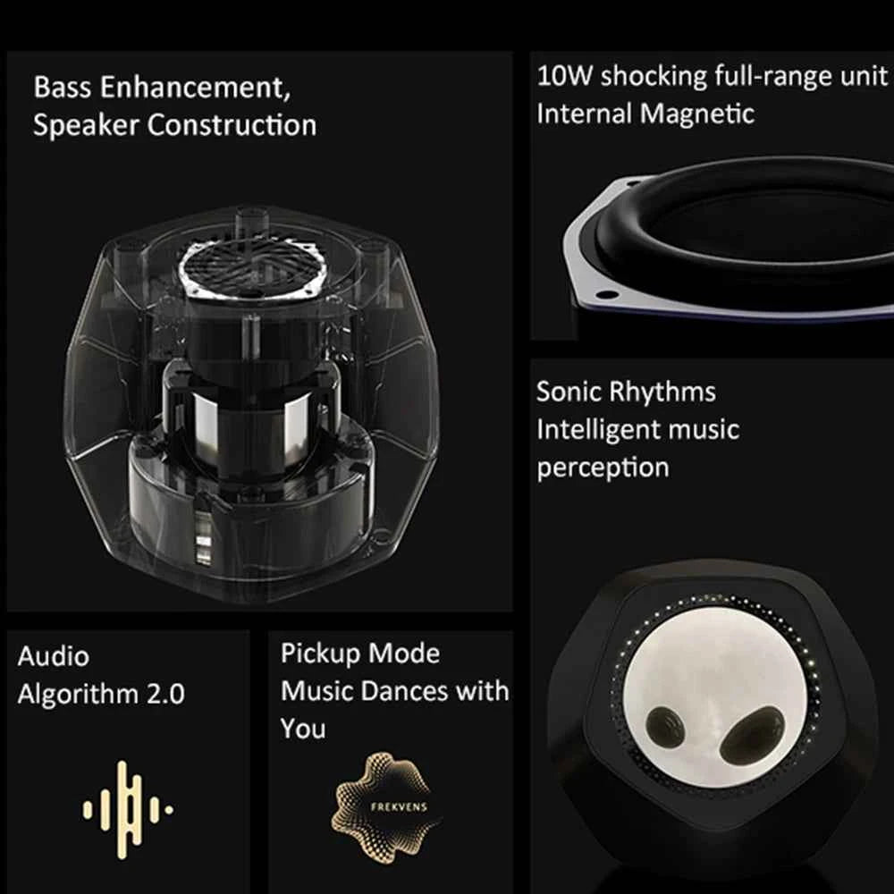 Ferrofluid Rhythm Speaker — Magnetic Fluid Desk Speaker with Music Sync Lamp by Unknown Supply