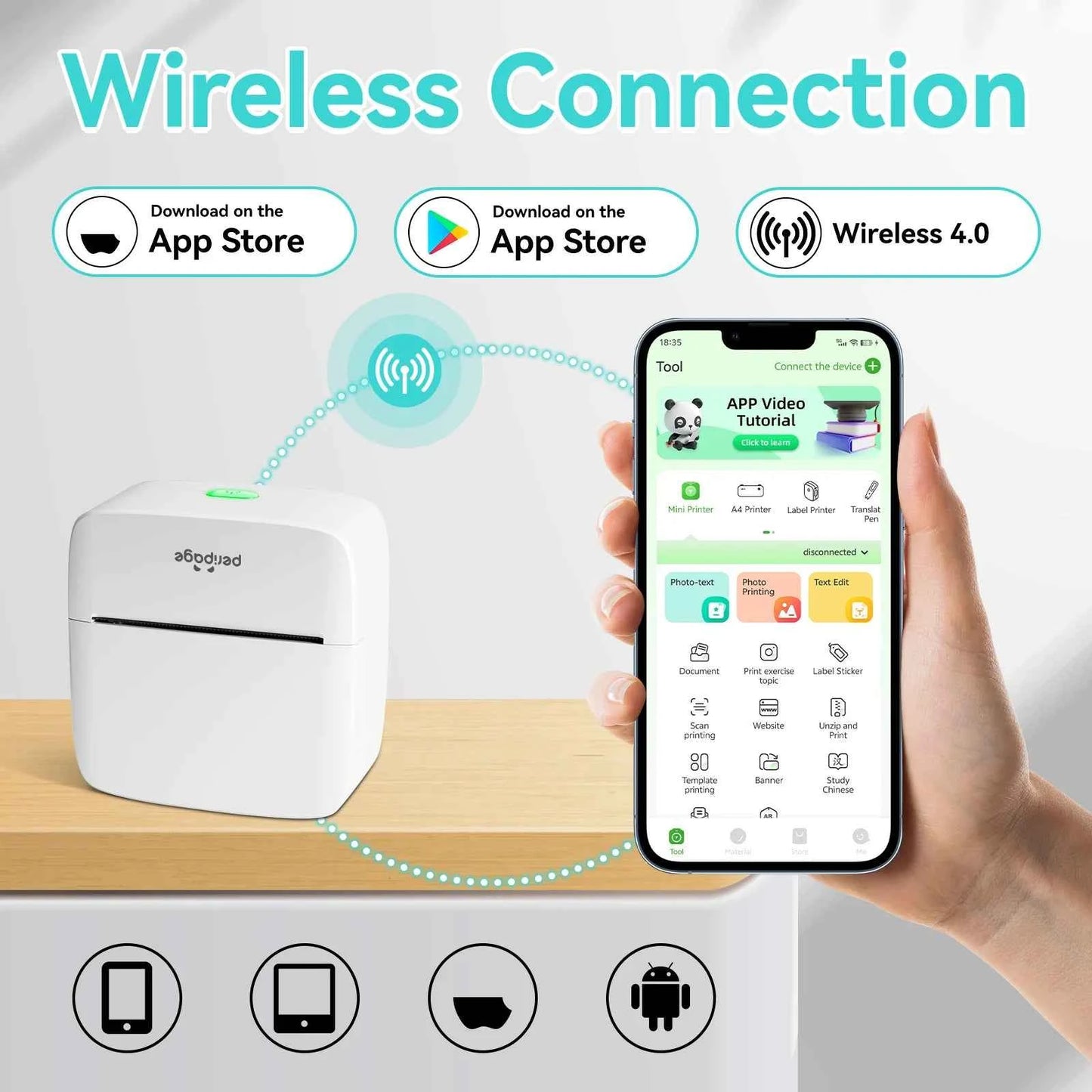 PeriPage Mini Printer, Small Photo Printer for Study Photos Notes,Thermal Sticker Printers Compatible with IOS/Android by Unknown Supply