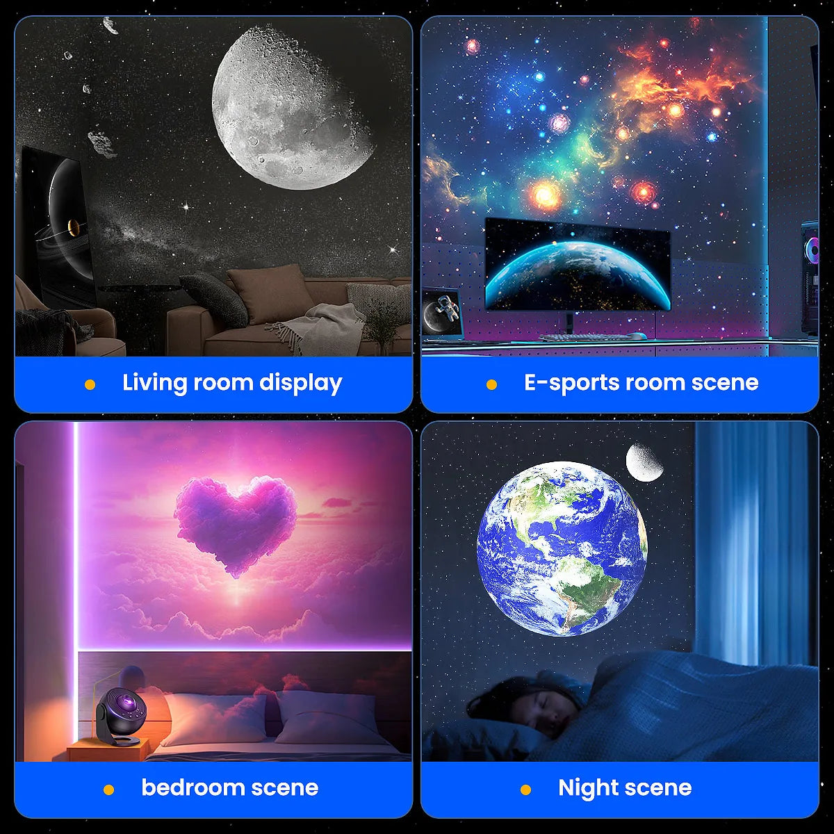 13-in-1 HD Galaxy Projector | 360° Rotation, Adjustable Focus & Auto Timer by Unknown Supply