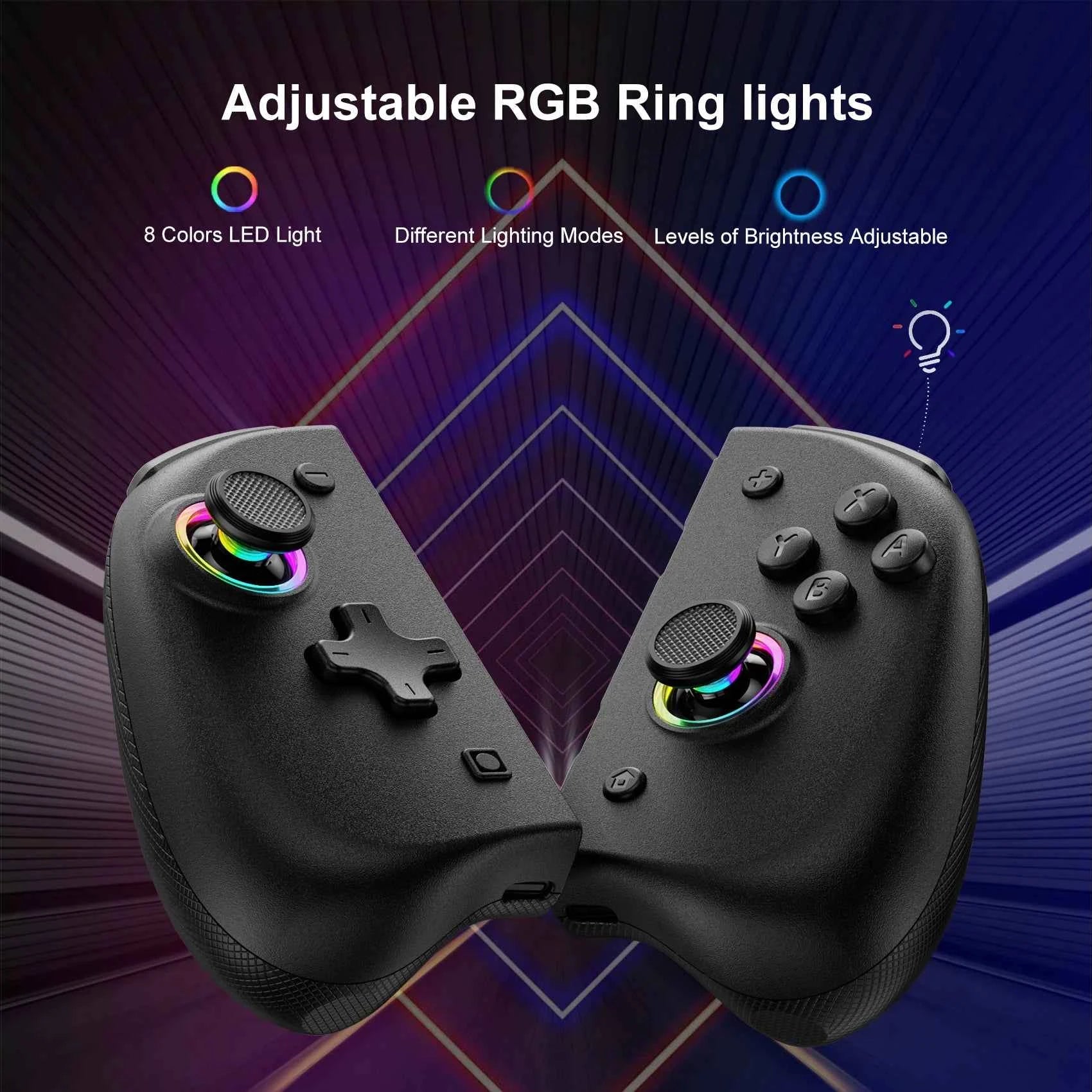 AyeBeau Wireless Controller for Nintendo Switch, OLED & Lite – Hall Effect Joysticks, Gyro, RGB by AyeBeau
