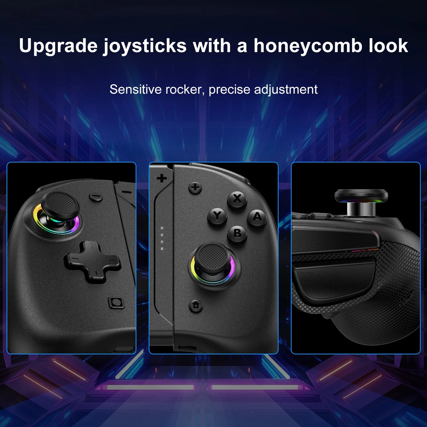 AyeBeau Wireless Controller for Nintendo Switch, OLED & Lite – Hall Effect Joysticks, Gyro, RGB by AyeBeau