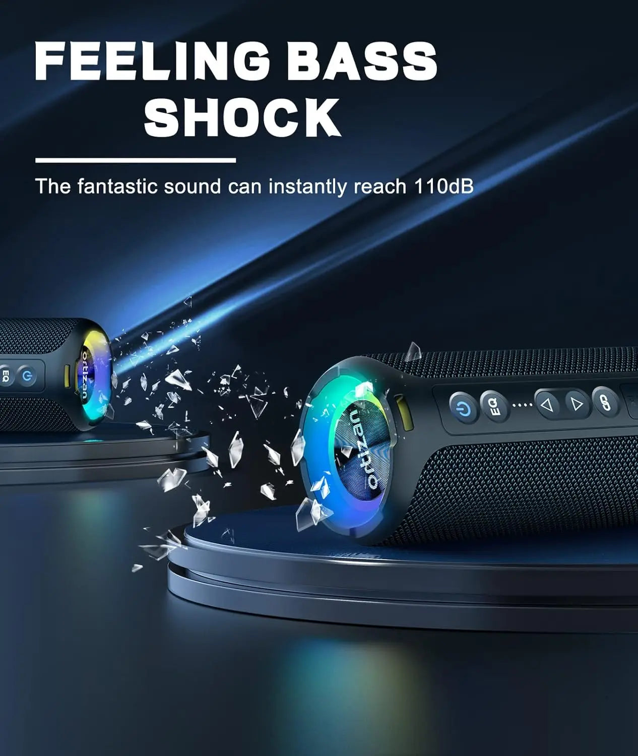 Ortizan X8 Pro 40W Bluetooth Speaker – IPX7 Waterproof, 30H Battery, Portable Outdoor by Unknown Supply