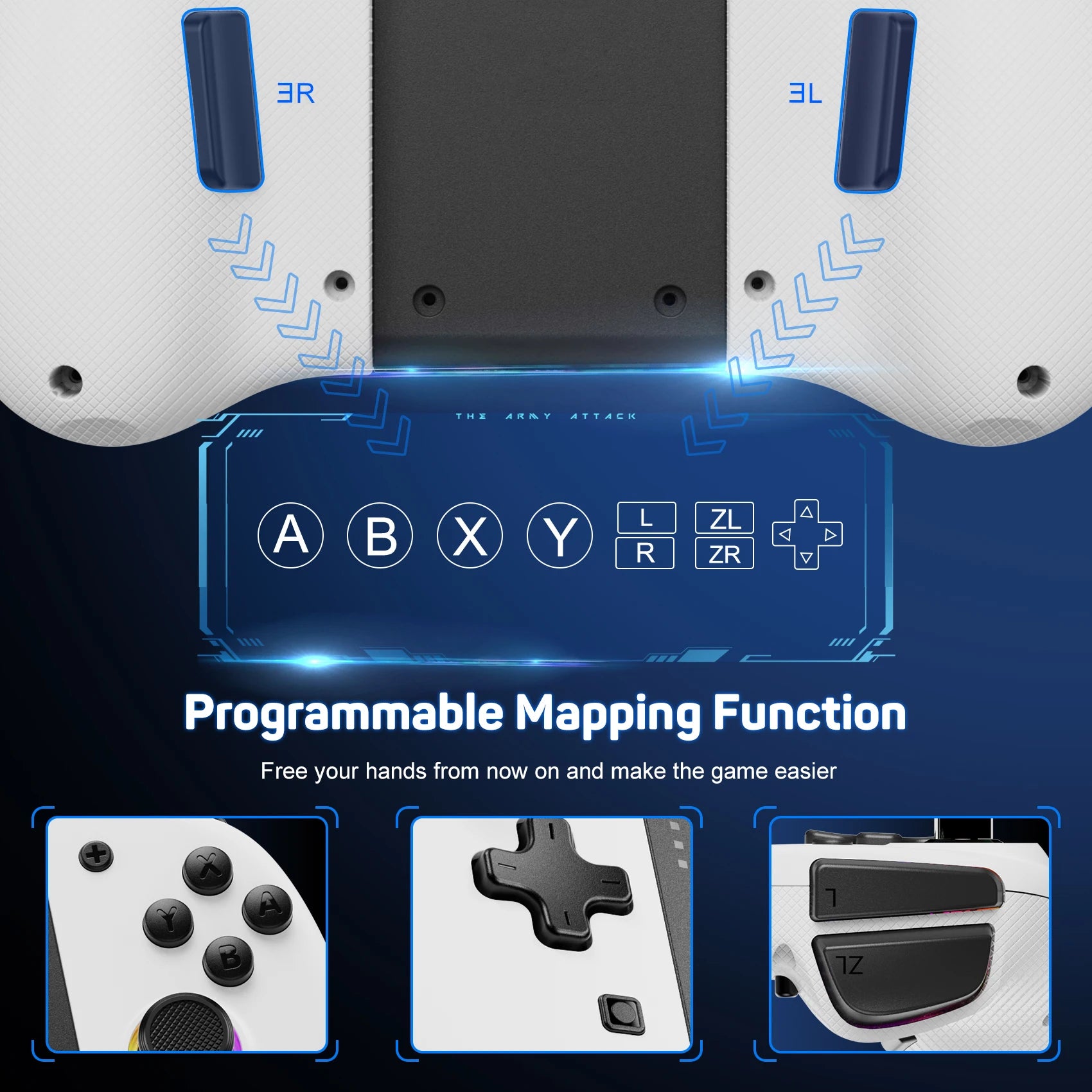 AyeBeau Wireless Controller for Nintendo Switch, OLED & Lite – Hall Effect Joysticks, Gyro, RGB by AyeBeau