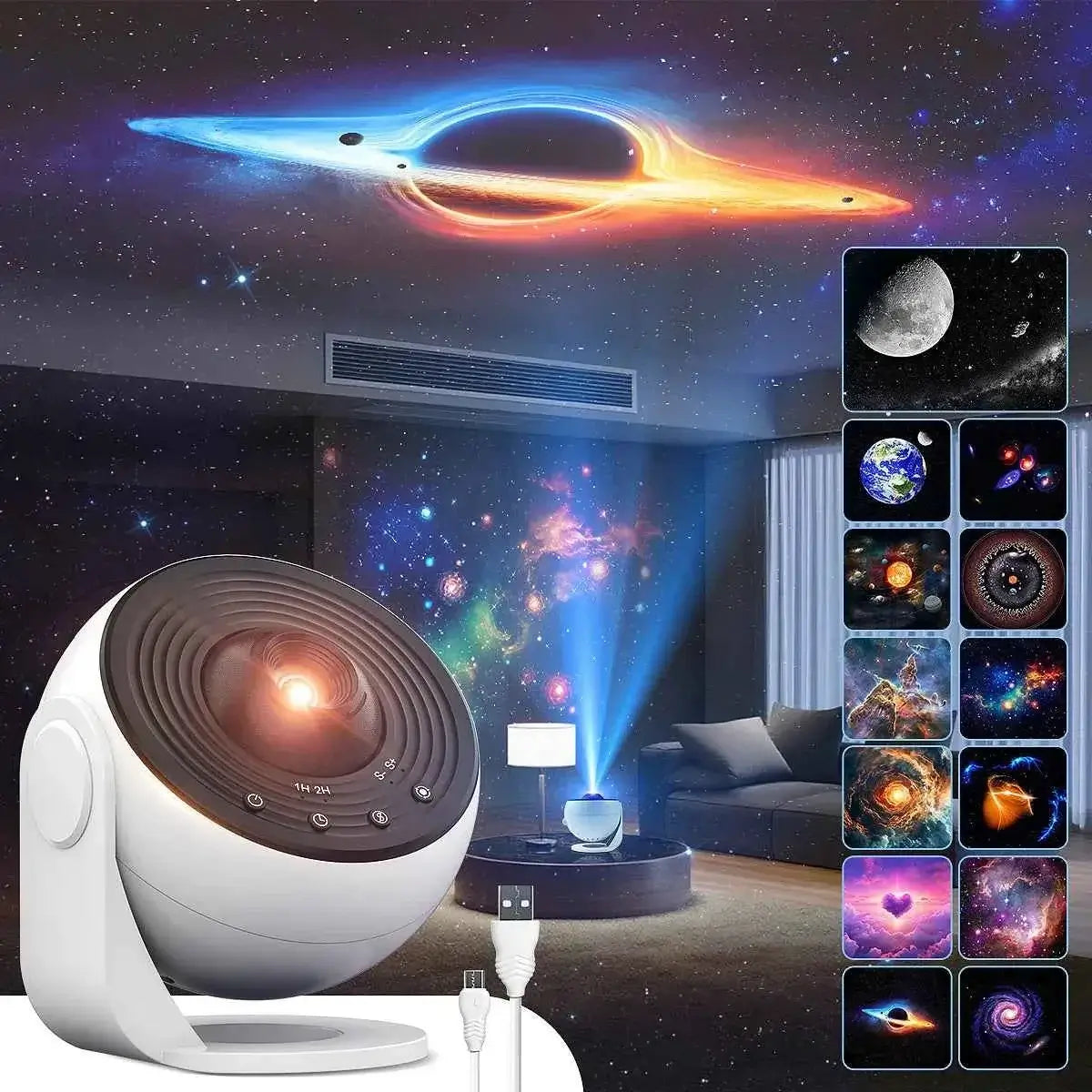 13-in-1 HD Galaxy Projector | 360° Rotation, Adjustable Focus & Auto Timer by Unknown Supply