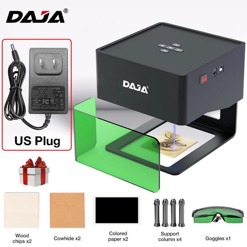 DAJA DJ6 Mini Portable Laser Engraver – 3W Bluetooth CNC for Wood, Leather & Metal by Unknown Supply