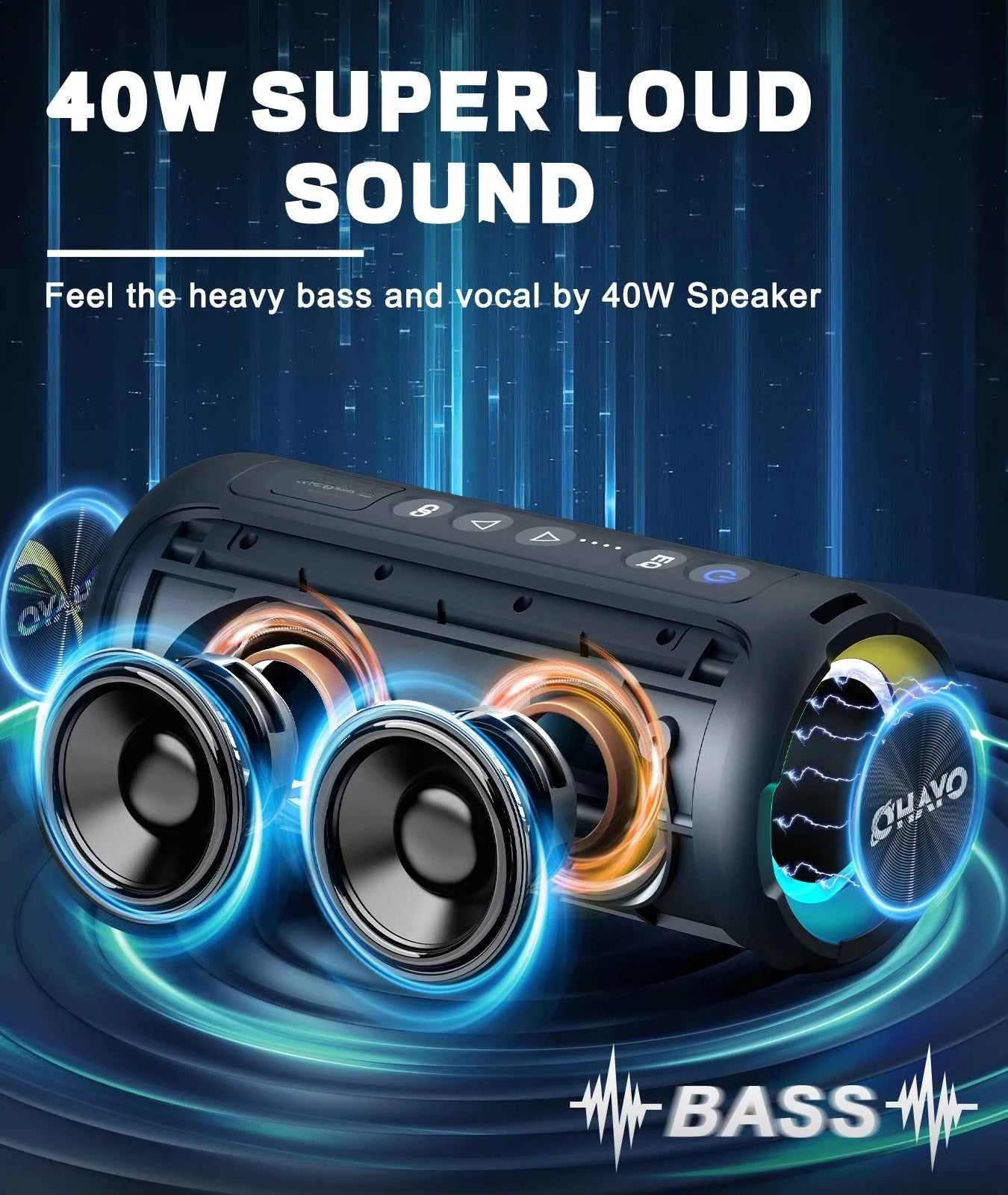 Ortizan X8 Pro 40W Bluetooth Speaker – IPX7 Waterproof, 30H Battery, Portable Outdoor by Unknown Supply