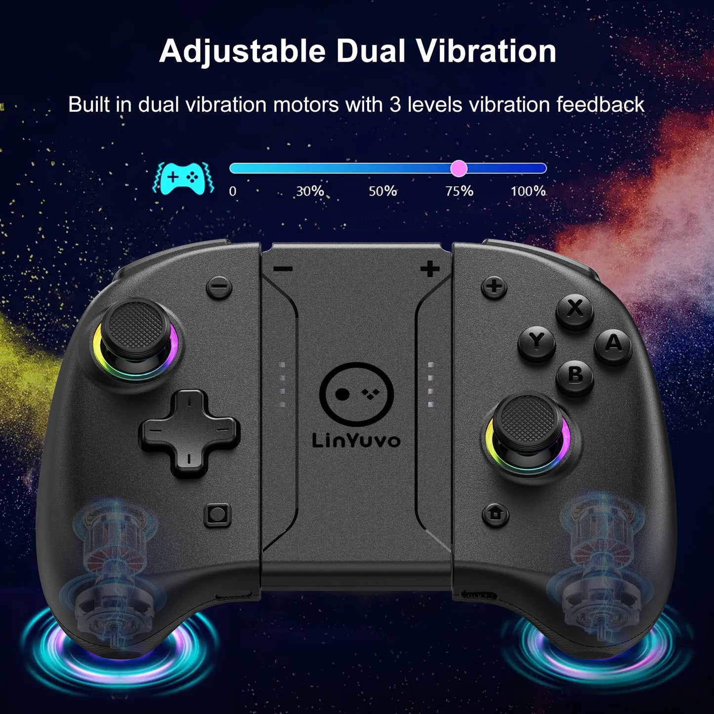 AyeBeau Wireless Controller for Nintendo Switch, OLED & Lite – Hall Effect Joysticks, Gyro, RGB by AyeBeau