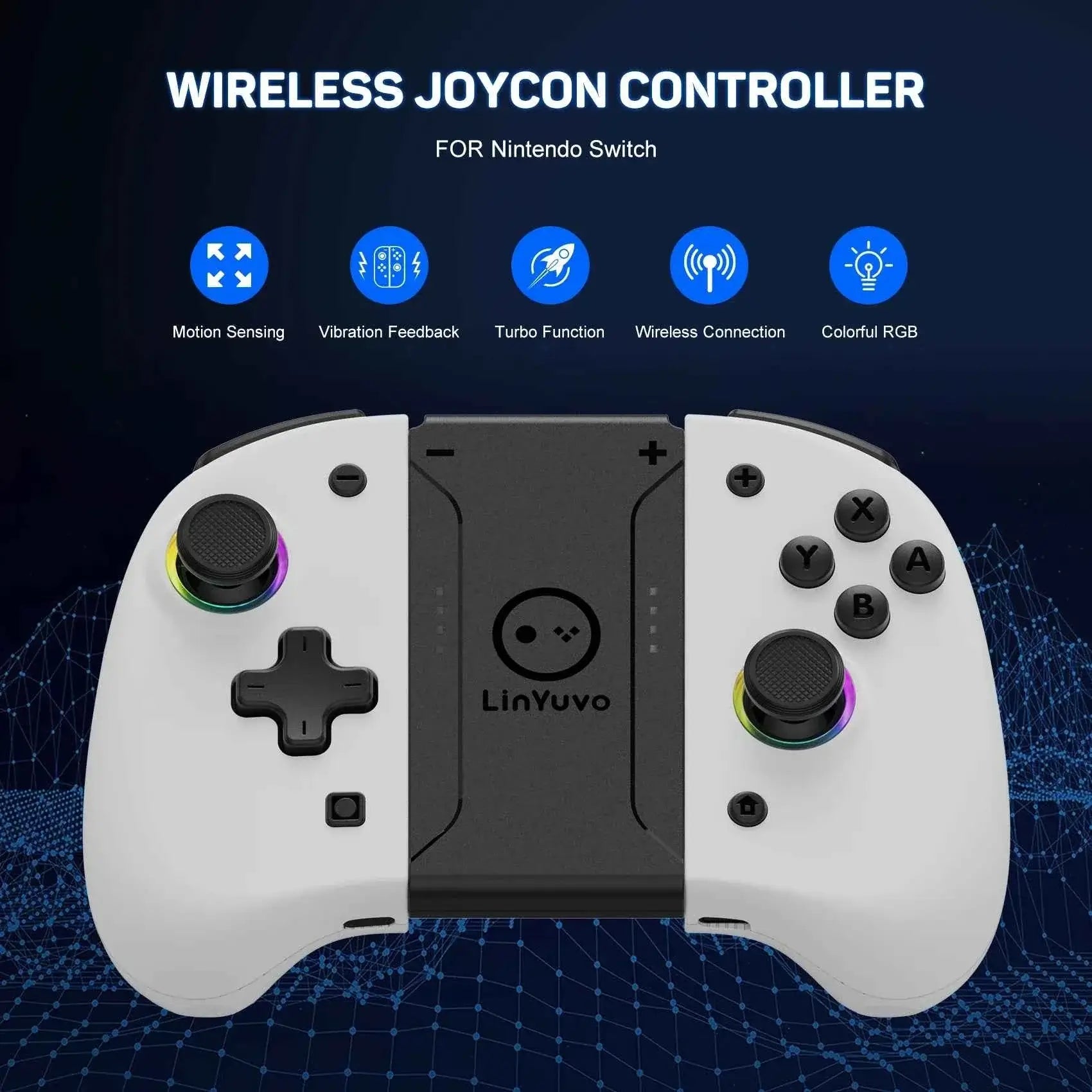 AyeBeau Wireless Controller for Nintendo Switch, OLED & Lite – Hall Effect Joysticks, Gyro, RGB by AyeBeau