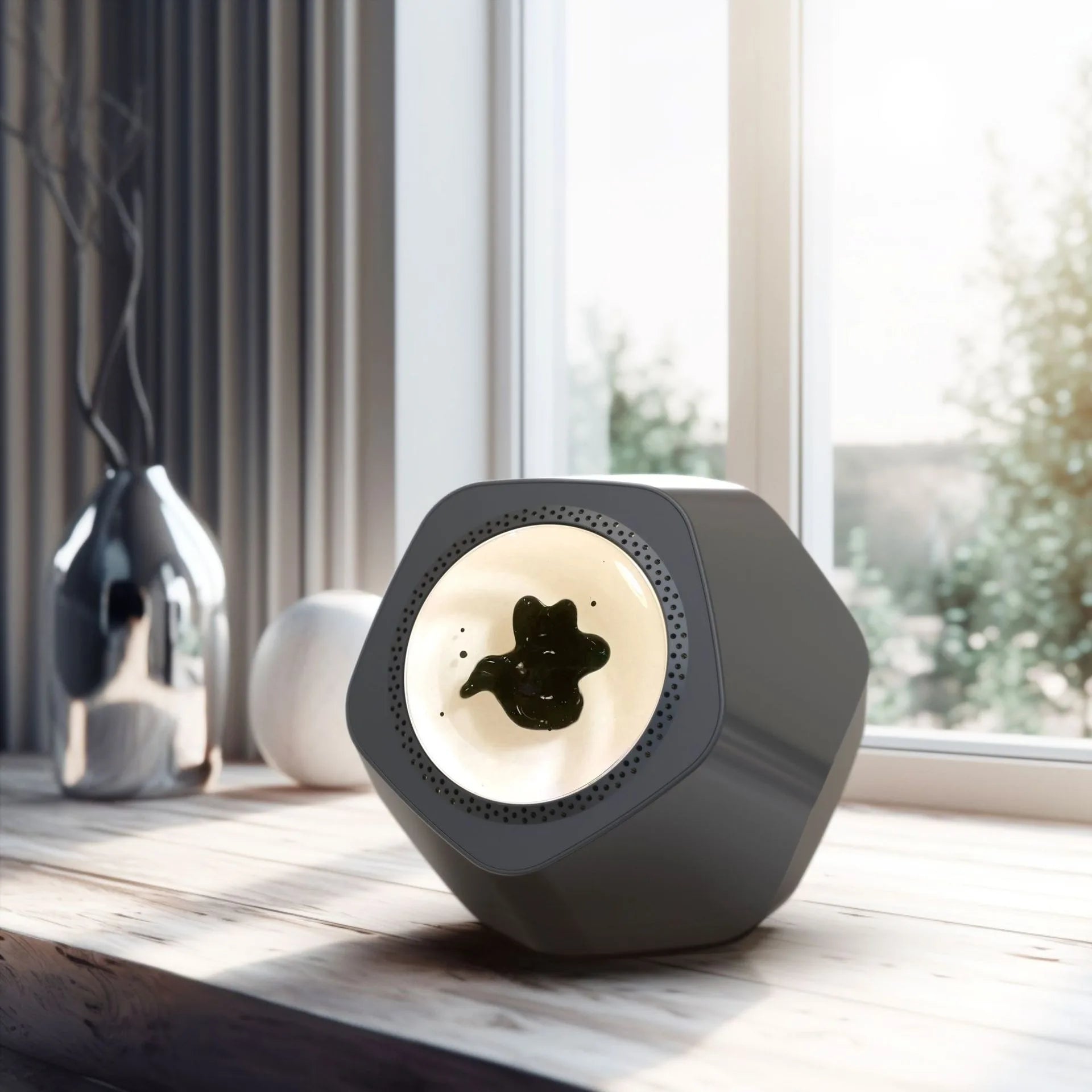Ferrofluid Rhythm Speaker — Magnetic Fluid Desk Speaker with Music Sync Lamp by Unknown Supply
