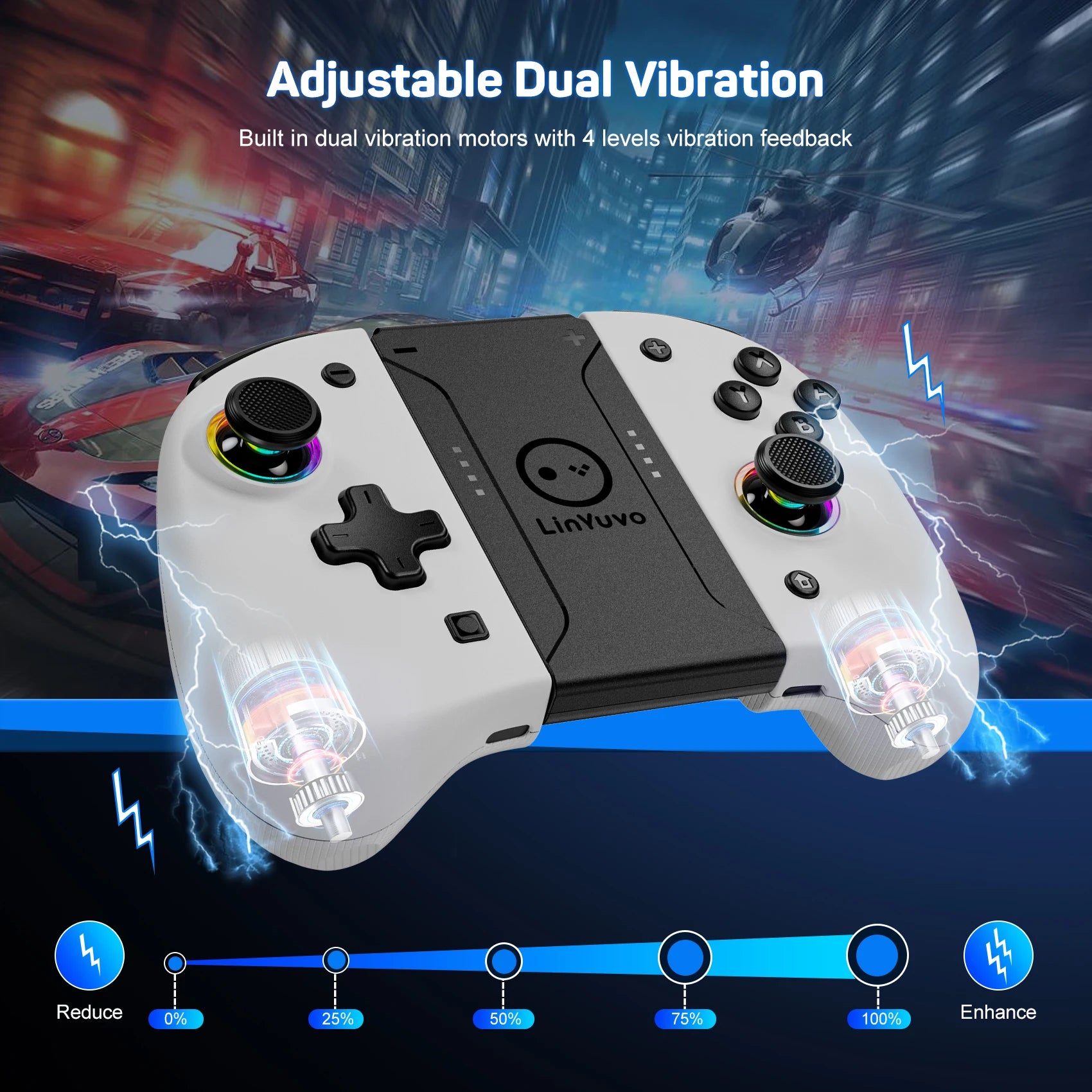 AyeBeau Wireless Controller for Nintendo Switch, OLED & Lite – Hall Effect Joysticks, Gyro, RGB by AyeBeau