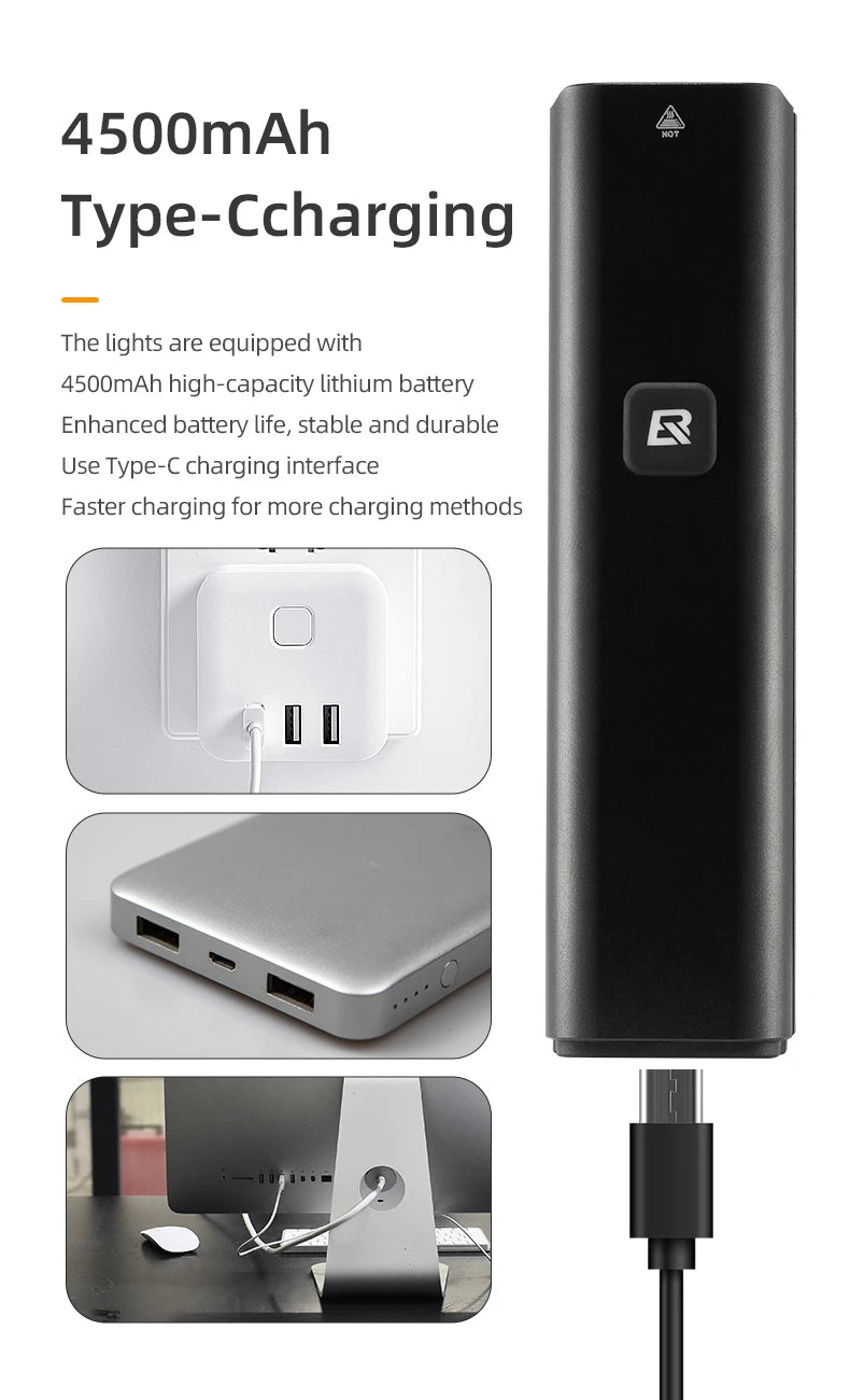 ROCKBROS RHL1000 Bike Front Light – 1000LM, IPX6, USB-C Rechargeable by Unknown Supply