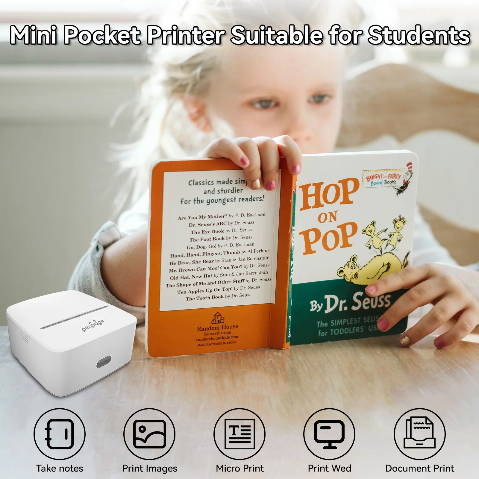 PeriPage Mini Printer, Small Photo Printer for Study Photos Notes,Thermal Sticker Printers Compatible with IOS/Android by Unknown Supply