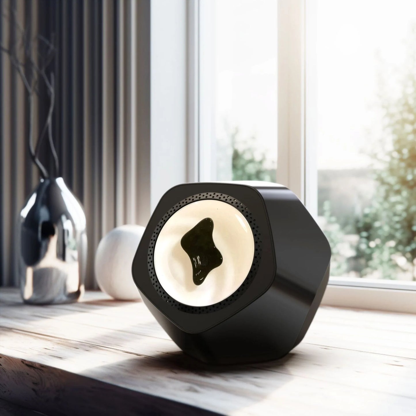 Ferrofluid Rhythm Speaker — Magnetic Fluid Desk Speaker with Music Sync Lamp by Unknown Supply