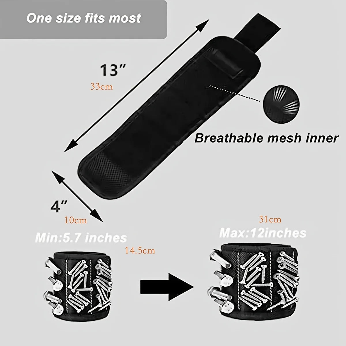 Magnetic Wristband Tool Holder – Holds Screws, Nails & Drill Bits by Unknown Supply
